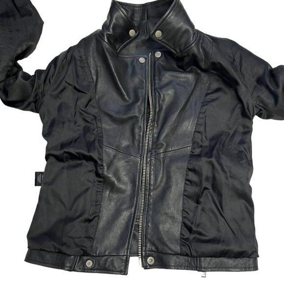 Maje Biker Moto Zip Jacket Black Lamb Leather Size 38 - Picture 11 of 16